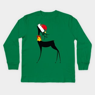 Pretty Christmas Reindeer Kids Long Sleeve T-Shirt